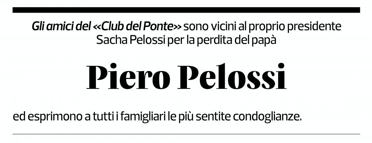 Annuncio funebre Piero Pelossi