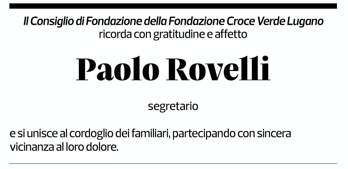 Annuncio funebre Paolo Rovelli