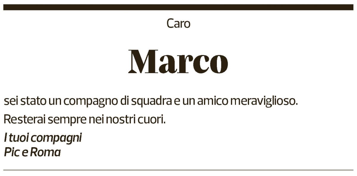 Annuncio funebre Marco Testa