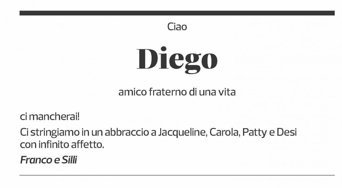Annuncio funebre Diego Lissi