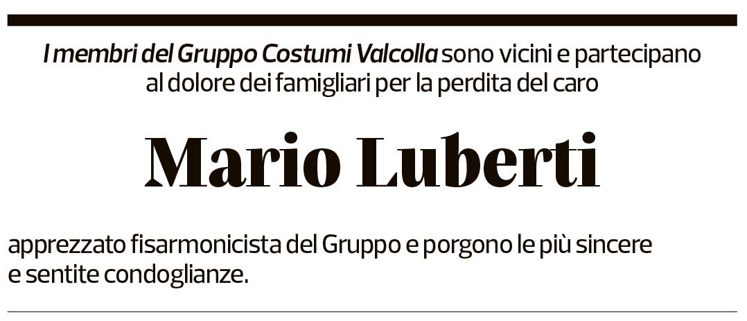 Annuncio funebre Venanzio Mario Luberti