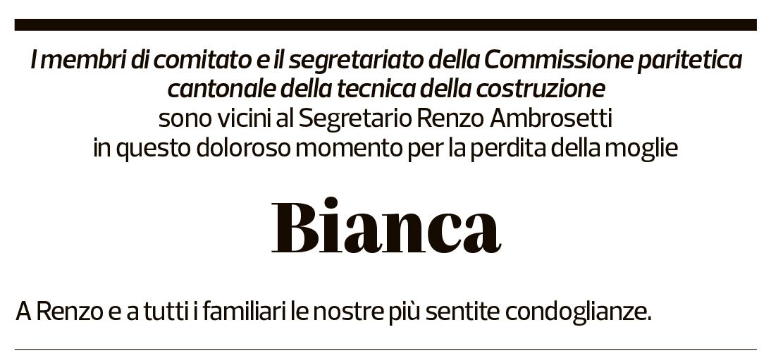 Annuncio funebre Bianca Ambrosetti