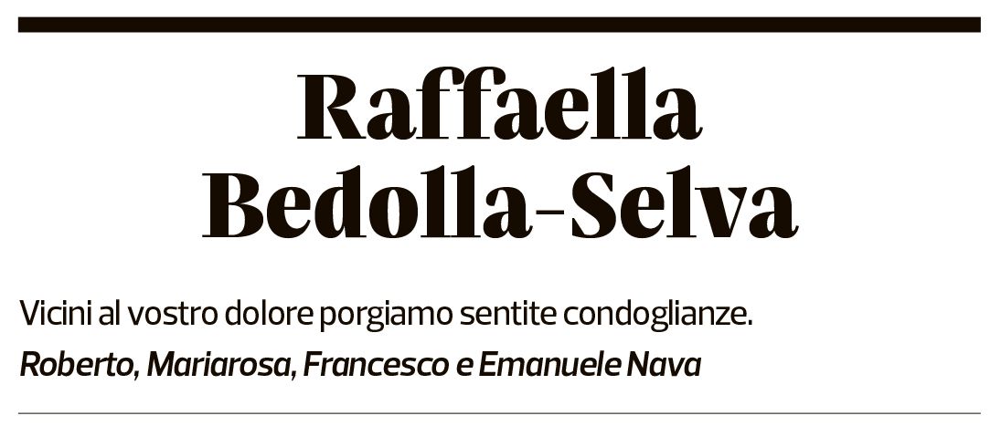 Annuncio funebre Raffaella Bedolla-selva