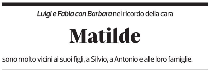 Annuncio funebre Matilde Bonetti Soldati