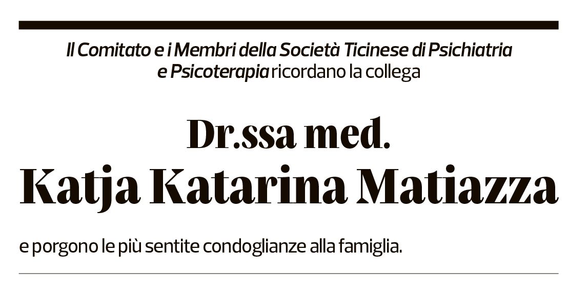 Annuncio funebre Katja Katarina Matiazza