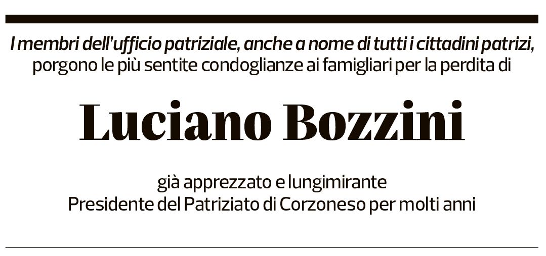 Annuncio funebre Luciano Bozzini