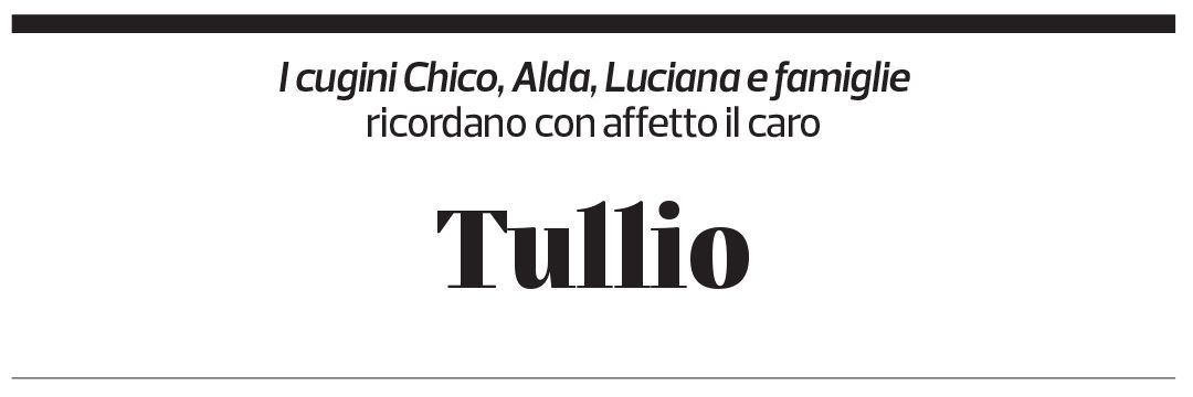 Annuncio funebre Tullio Calloni