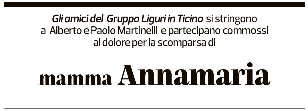 Annuncio funebre Annamaria Martinelli