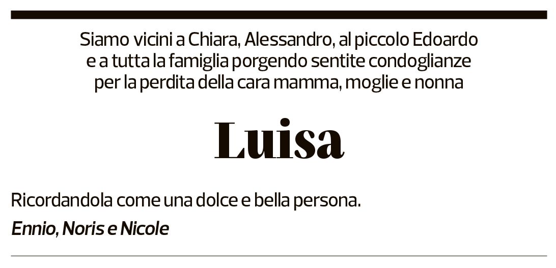 Annuncio funebre Luisa Foletti Mini