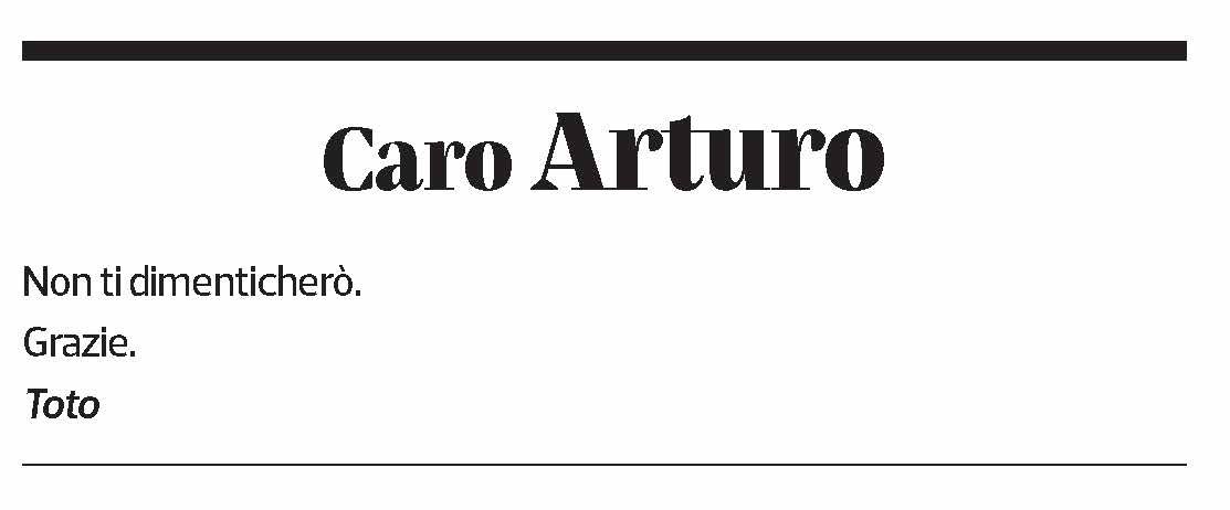 Annuncio funebre Arturo Corti