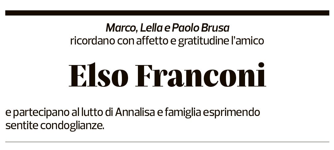 Annuncio funebre Elso Franconi