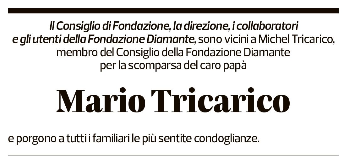 Annuncio funebre Mario Tricarico