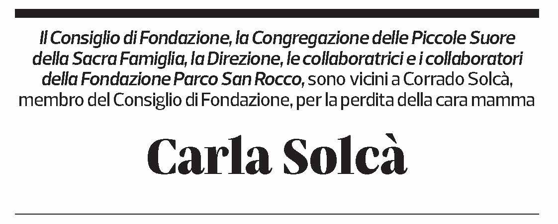 Annuncio funebre Carla Solcà