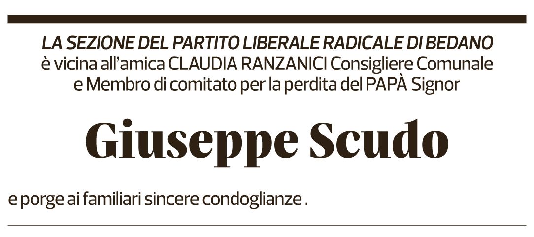Annuncio funebre Giuseppe Scudo