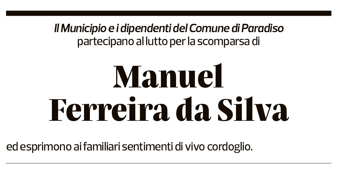 Annuncio funebre Manuel Ferreira Da Silva