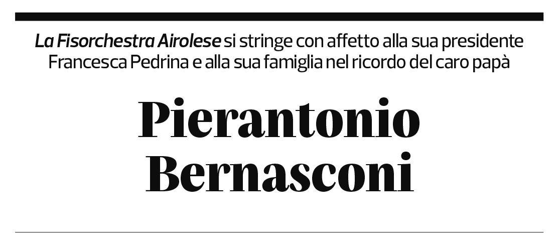 Annuncio funebre Pierantonio Bernasconi