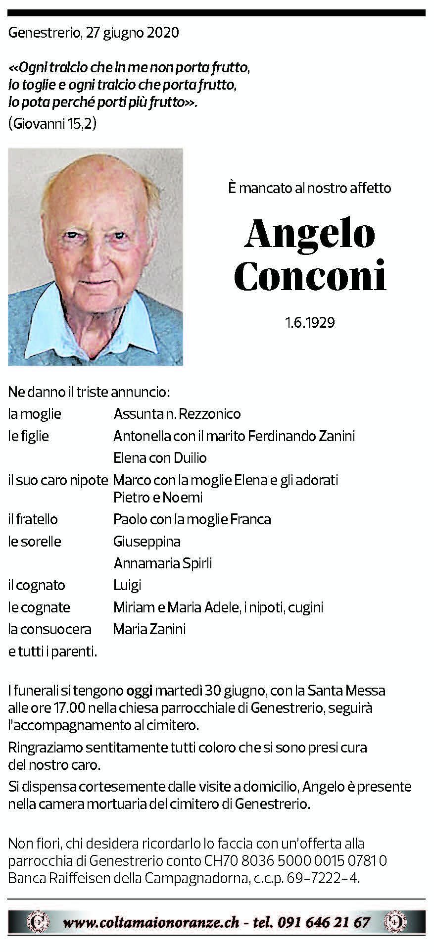 Annuncio funebre Angelo Conconi