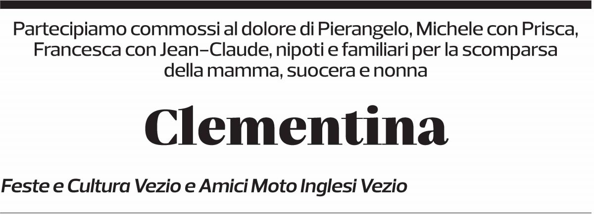 Annuncio funebre Clementina 