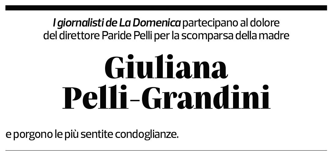 Annuncio funebre Giuliana Pelli-grandini