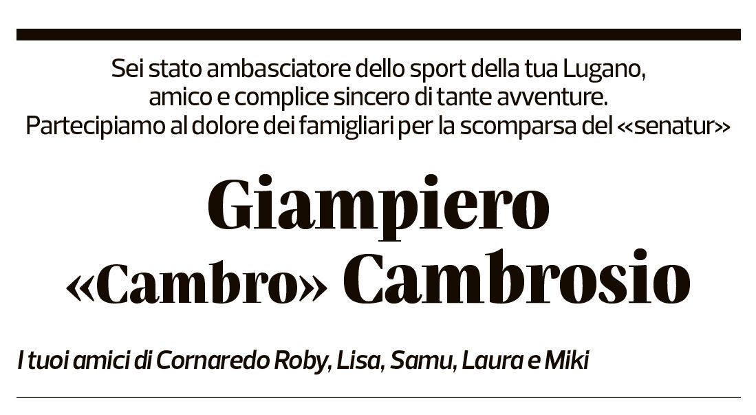 Annuncio funebre Giampiero Cambrosio