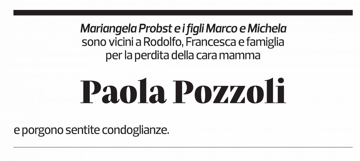 Annuncio funebre Paola Pozzoli
