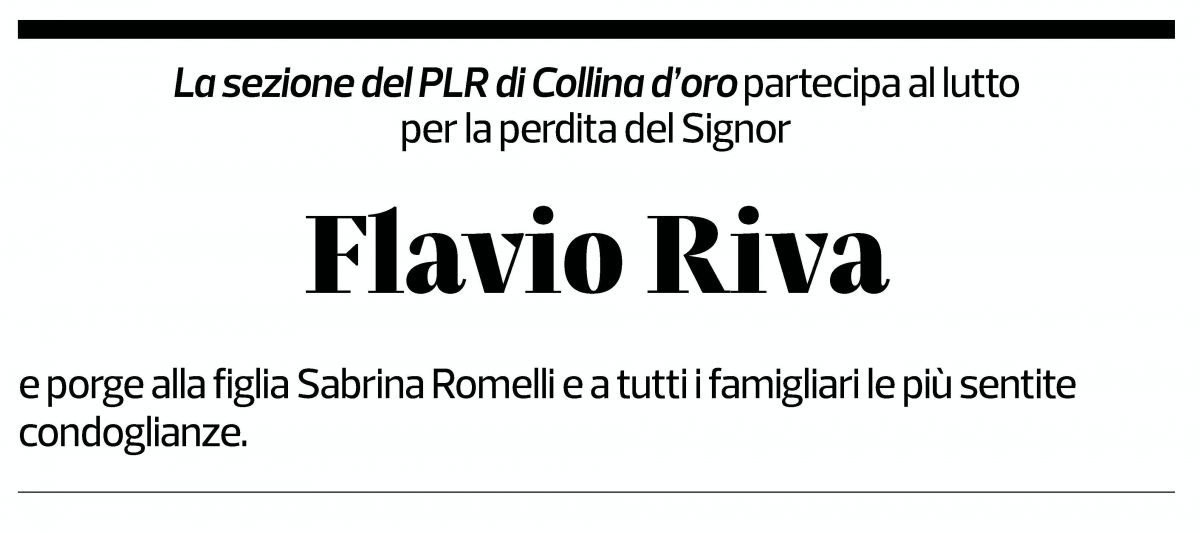 Annuncio funebre Flavio Riva