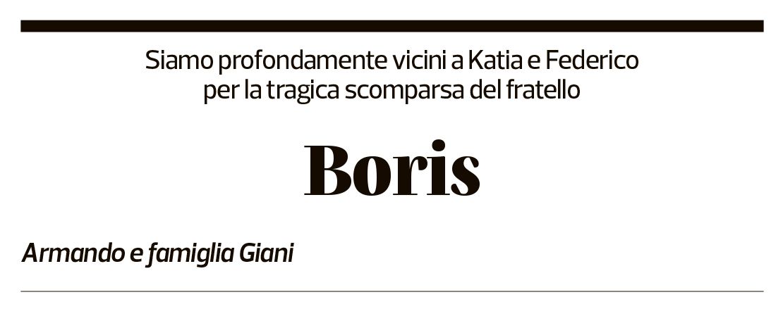 Annuncio funebre Boris Silvio Rezzonico