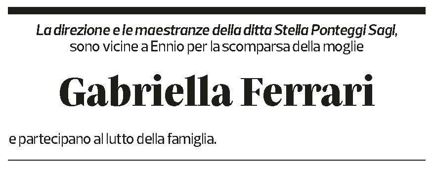 Annuncio funebre Gabriella Clelia Antonia Ferrari