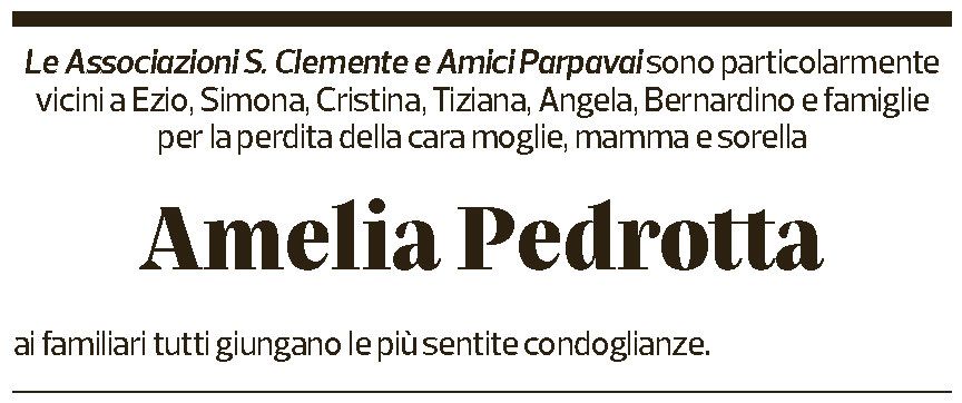 Annuncio funebre Amelia Pedrotta