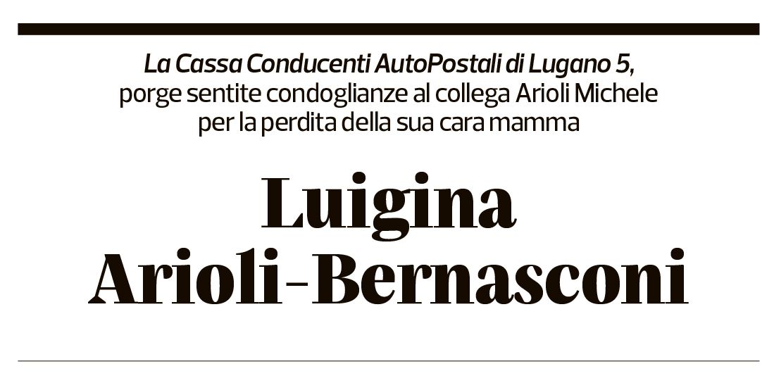 Annuncio funebre Luigina Arioli-bernasconi