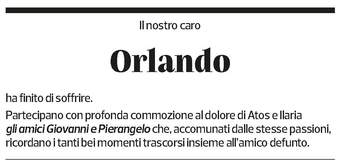 Annuncio funebre Orlando Antonini