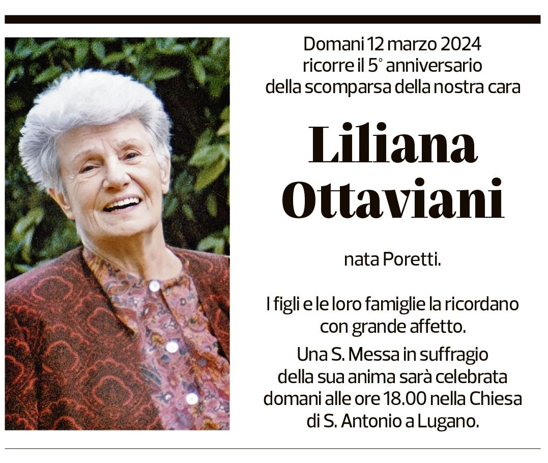 Annuncio funebre Liliana Ottaviani