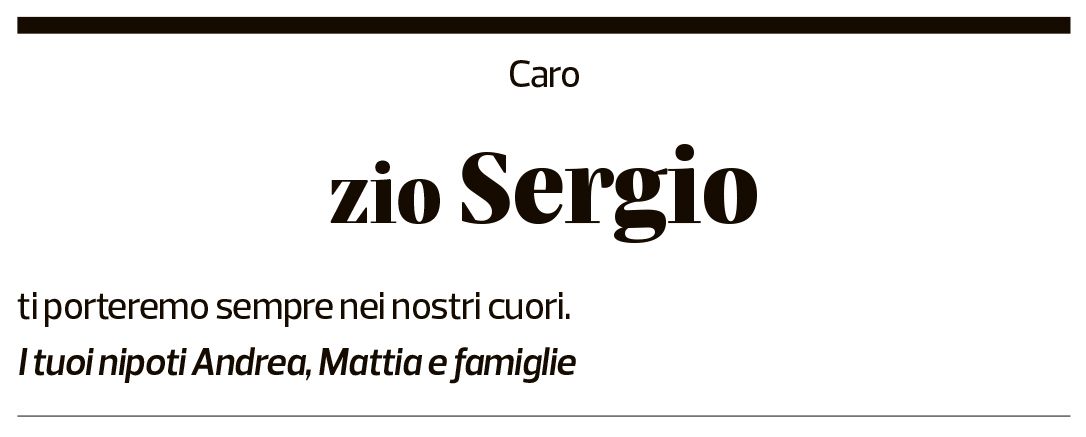 Annuncio funebre Sergio Triacca