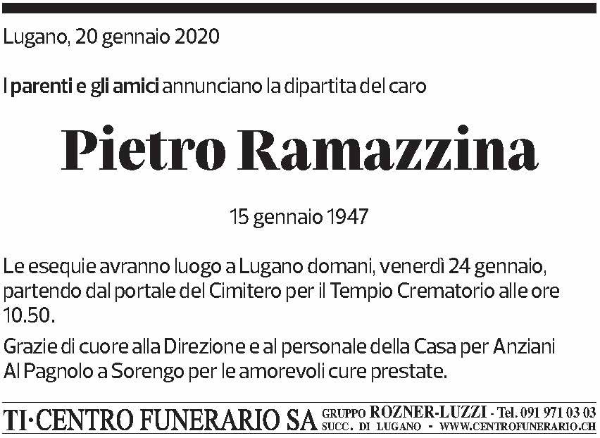 Annuncio funebre Pietro Ramazzina