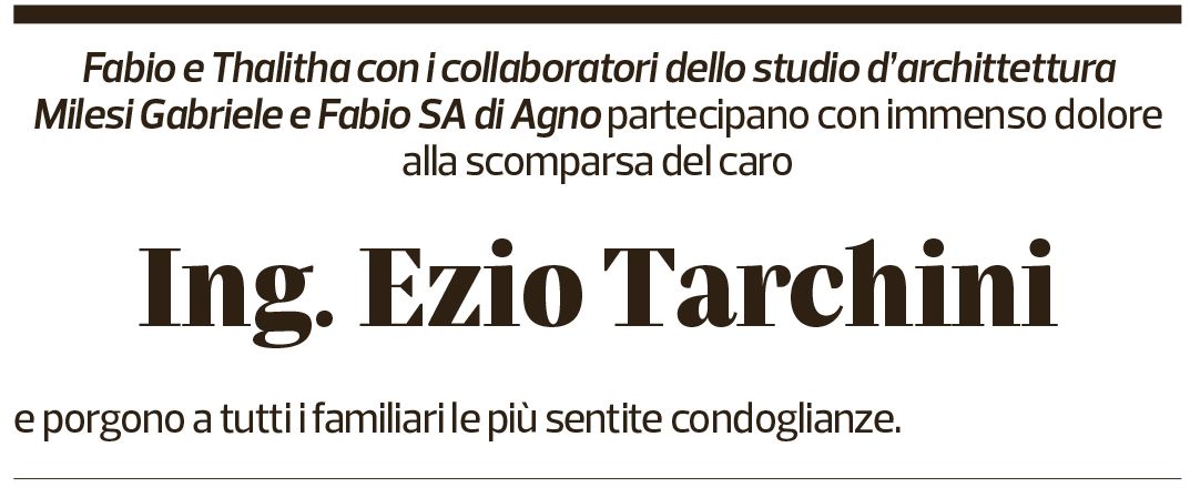 Annuncio funebre Ezio Tarchini