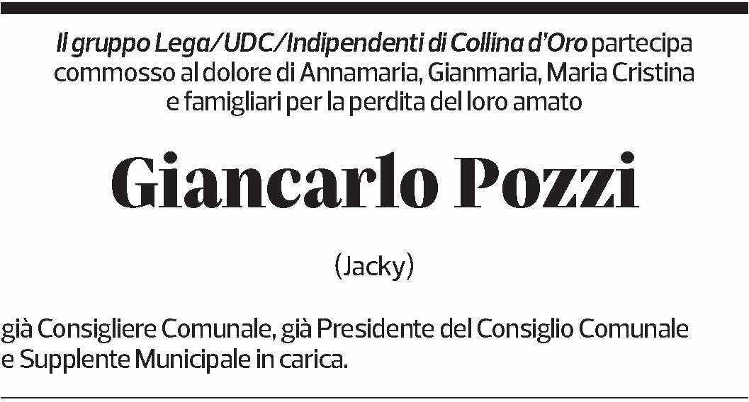 Annuncio funebre Giancarlo Pozzi