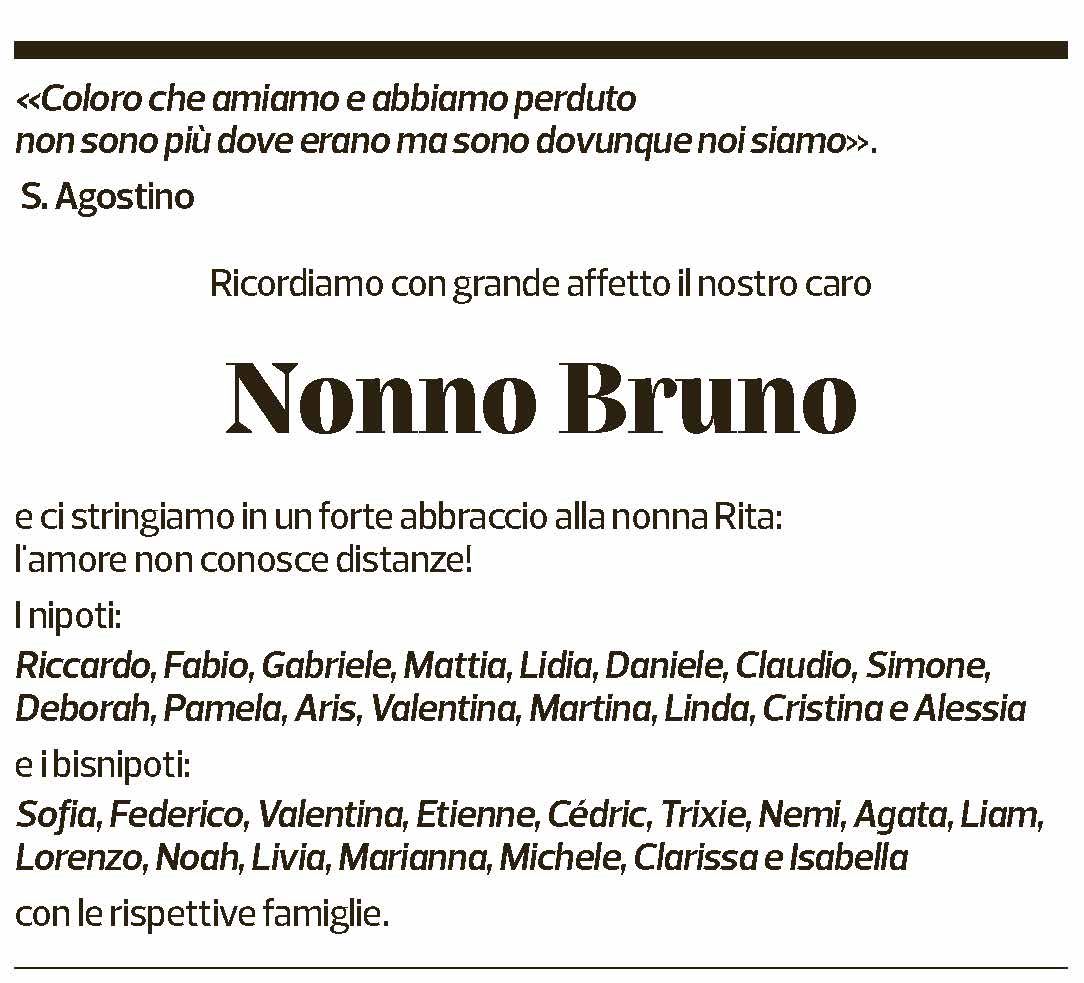 Annuncio funebre Bruno Celio