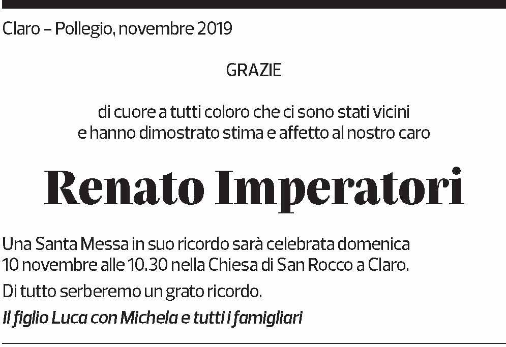 Annuncio funebre Renato Imperatori