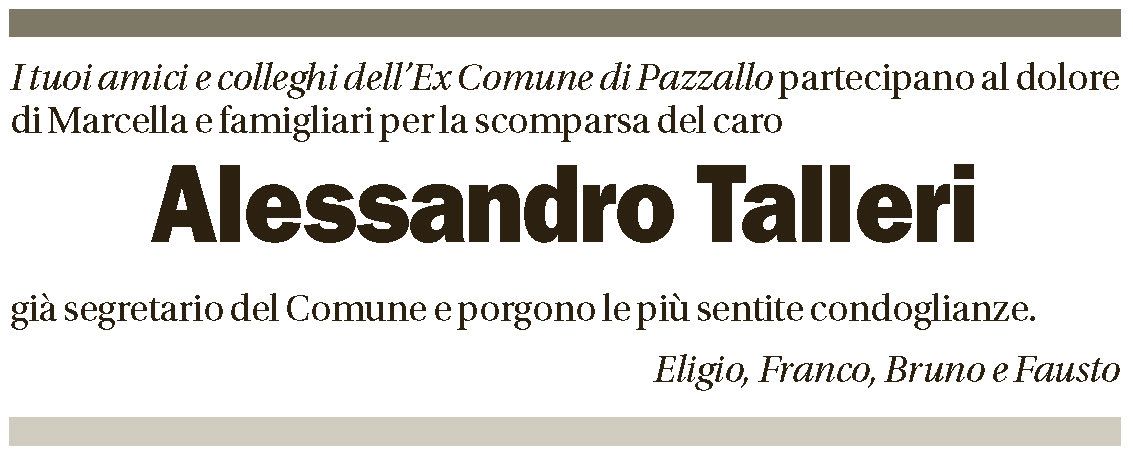 Annuncio funebre Alessandro Talleri