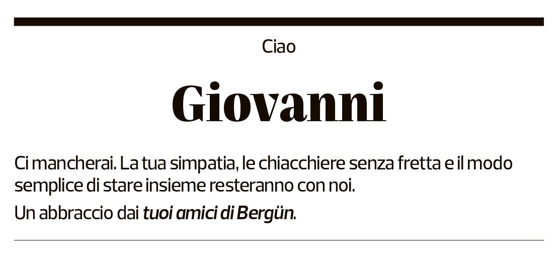 Annuncio funebre Giovanni Ragonesi
