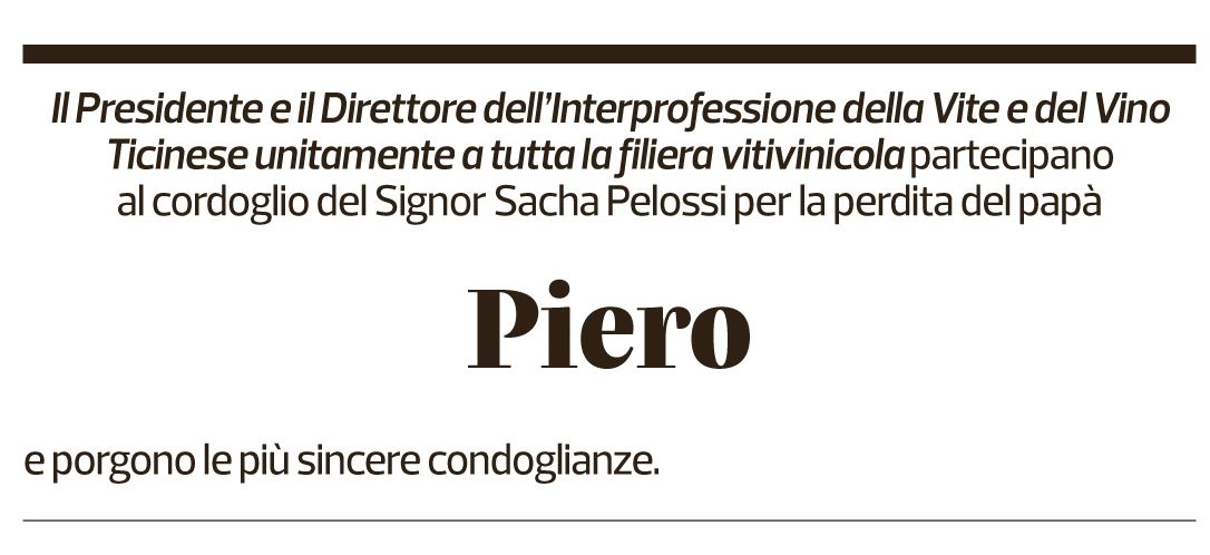 Annuncio funebre Piero Pelossi