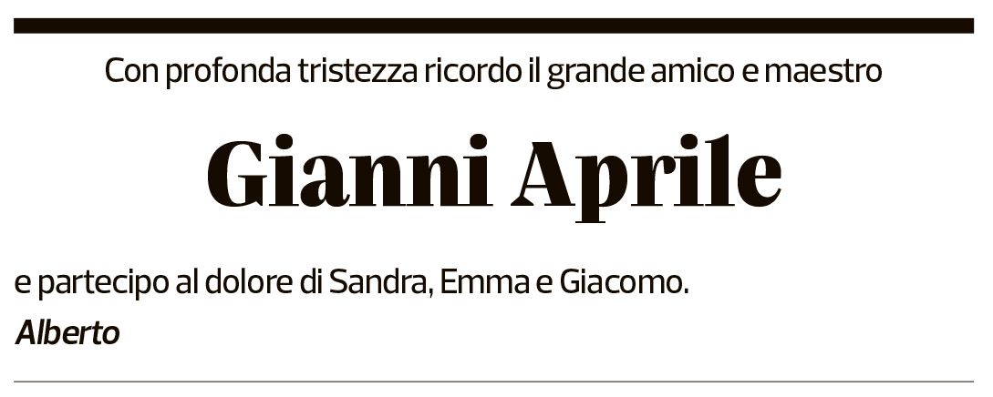 Annuncio funebre Gianni Aprile