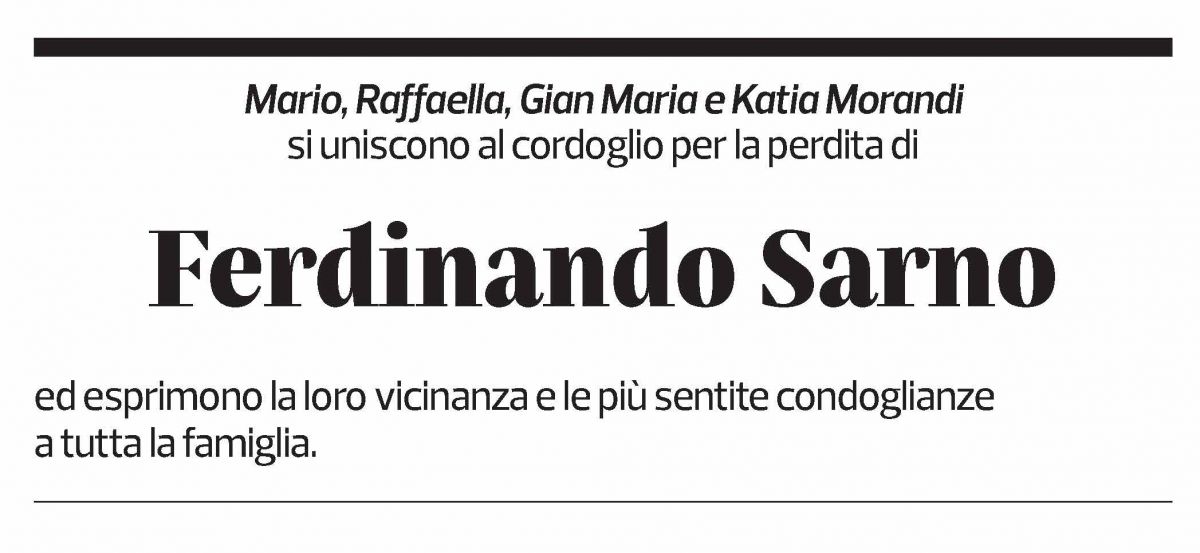 Annuncio funebre Ferdinando Sarno