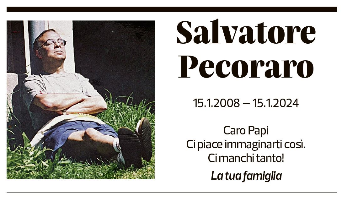 Annuncio funebre Salvatore Pecoraro