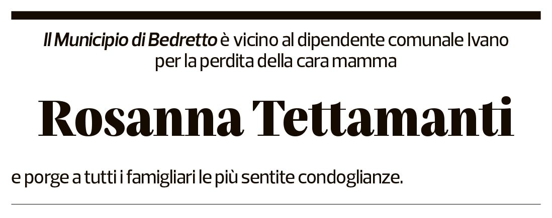 Annuncio funebre Rosanna Tettamanti