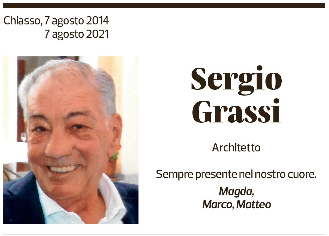 Annuncio funebre Sergio Grassi