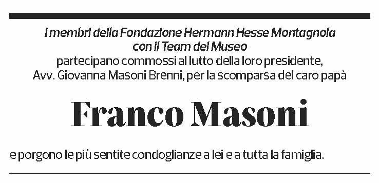 Annuncio funebre Franco Masoni