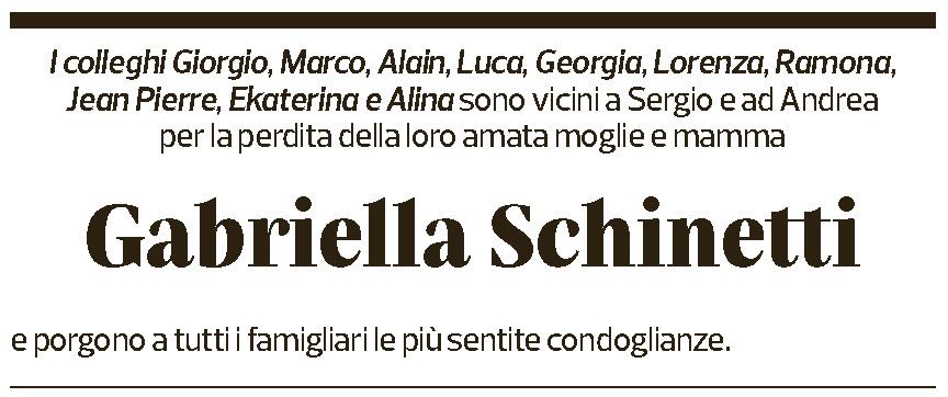 Annuncio funebre Gabriella Schinetti