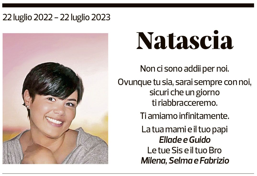 Annuncio funebre Natascia 