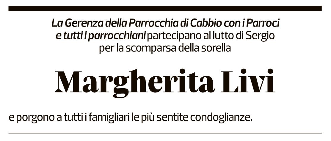 Annuncio funebre Margherita Livi